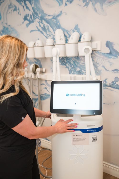 CoolSculpting machine used as a targeting fat reduction treatment to provide long lasting results