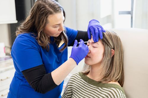 Botox injection at Serenity MedSpa in Bloomington, IL