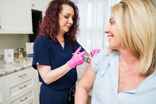 a small amount of blood is taken from your arm for PRP Hair Restoration at Serenity MedSpa